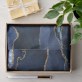 Abstrakt Navy Blue Agate Seidenpapier (Geschenk)