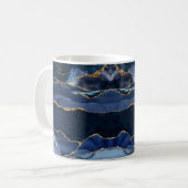 Abstrakt Navy Blue Agate Watercolor Kaffeetasse (Vorderseite Links)