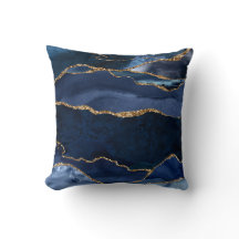 Abstrakt Navy Blue Agate Watercolor