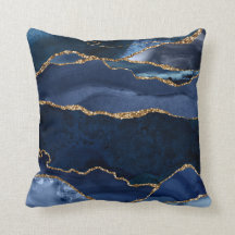 Abstrakt Navy Blue Agate Watercolor
