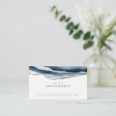 Abstrakt Navy Blue Gold Agate Ernennung Erinnerung Visitenkarte (Stehend Vorderseite)