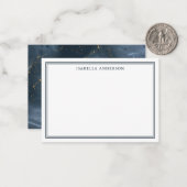 Abstrakt Navy Blue Gold Glitzer Personalisiert Mitteilungskarte (Vorderseite/Rückseite Beispiel)