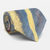 Abstrakt Navy Blue Gold Watercolor Elegante Modern Krawatte (Gerollt)