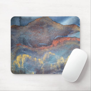 Abstrakt Navy Blue Gold Watercolor Elegante Modern Mousepad