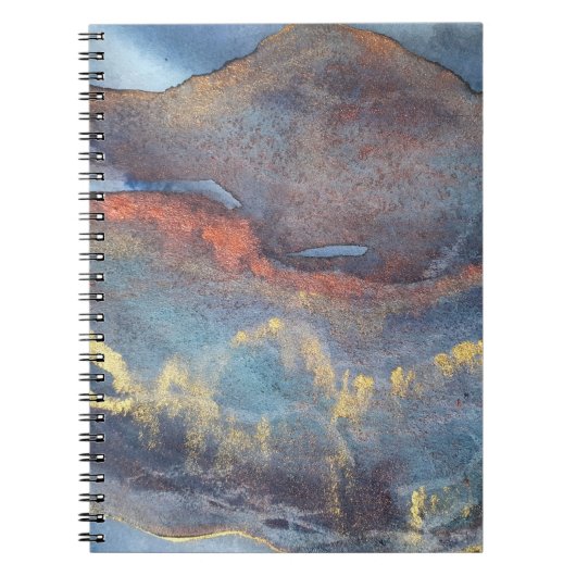 Abstrakt Navy Blue Gold Watercolor Elegante Modern Notizblock (Vorderseite)