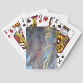 Abstrakt Navy Blue Gold Watercolor Elegante Modern Spielkarten