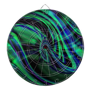 Abstrakt Neon Aqua N Blue Waves Dartscheibe