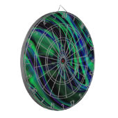 Abstrakt Neon Aqua N Blue Waves Dartscheibe (Vorderseite Links)