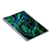 Abstrakt Neon Aqua N Blue Waves Notizblock (Rechte Seite)