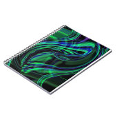 Abstrakt Neon Aqua N Blue Waves Notizblock (Linke Seite)