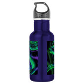 Abstrakt Neon Aqua N Blue Waves Trinkflasche (Rückseite)