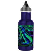 Abstrakt Neon Aqua N Blue Waves Trinkflasche (Rechts)