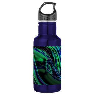 Abstrakt Neon Aqua N Blue Waves Trinkflasche