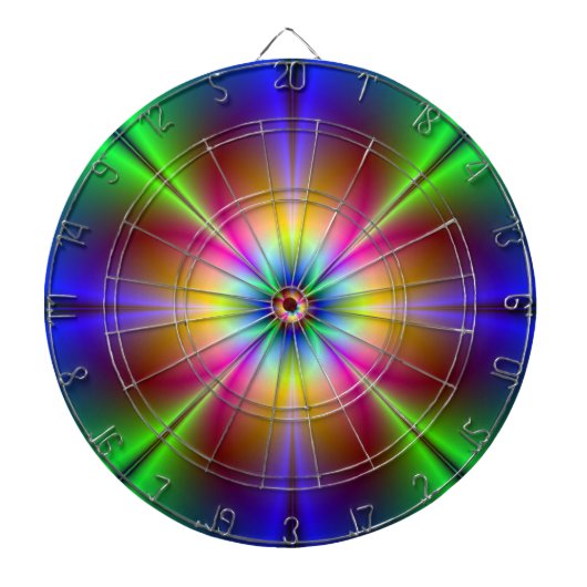 Abstrakt Neon Daisy Dart Board Dartscheibe (vorne)