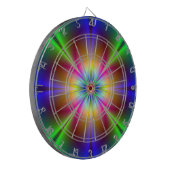 Abstrakt Neon Daisy Dart Board Dartscheibe (Vorderseite Links)