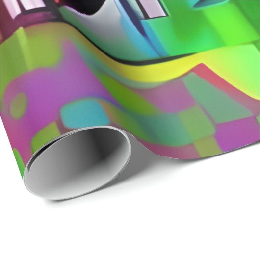 Abstrakt Neon Graffiti Geschenkpapier (Rolleneckpunkt)