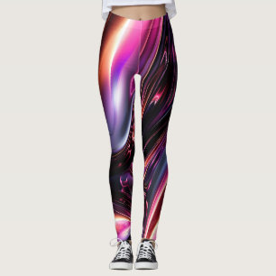 Abstrakt Neon Lines Leggings