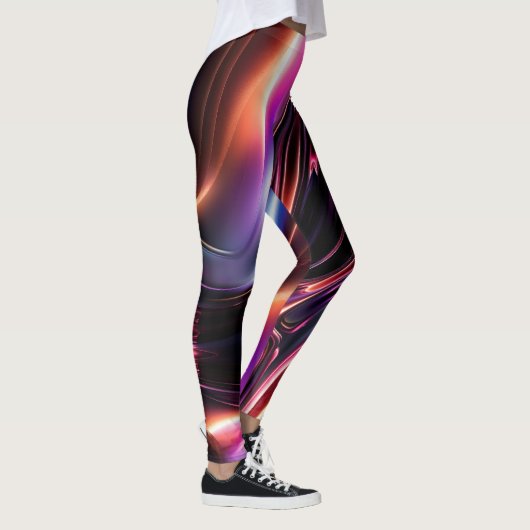 Abstrakt Neon Lines Leggings (Rechts)