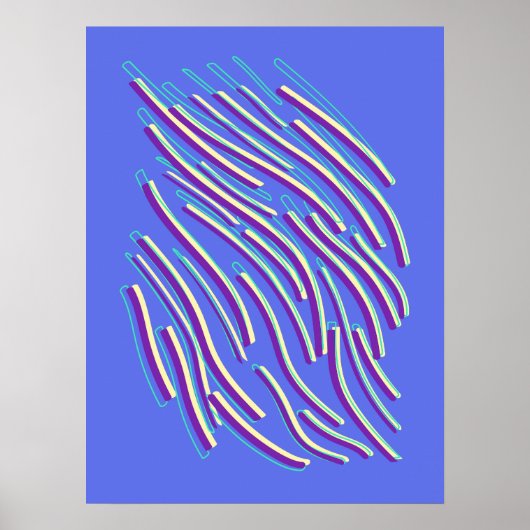 Abstrakt Neon Lines Poster (Vorne)
