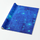 Abstrakt Neon Outer Space Blue Geschenkpapier (Ungerollt)