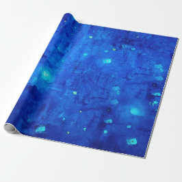 Abstrakt Neon Outer Space Blue Geschenkpapier