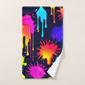 Abstrakt Neon Paint Tropfen Artwork Badhandtuch Set (Handtuch)