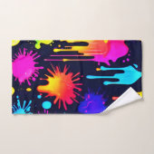 Abstrakt Neon Paint Tropfen Artwork Badhandtuch Set (Handtuch)