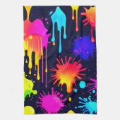 Abstrakt Neon Paint Tropfen Artwork Geschirrtuch (Vertikal)