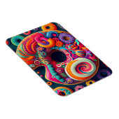 Abstrakt Neon Rainbow Donut Art Magnet (Rechte Seite)