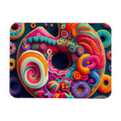 Abstrakt Neon Rainbow Donut Art Magnet (Horizontal)