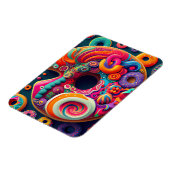 Abstrakt Neon Rainbow Donut Art Magnet (Linke Seite)