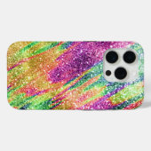 Abstrakt Neon Rainbow Funkelnd Glitzer Case-Mate iPhone Hülle (Rückseite (Horizontal))