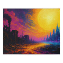 Abstrakt Neon Techno-Punk Dreamscape