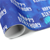 Abstrakt Neon Weltraum Geburtstag Geschenkpapier (Rolleneckpunkt)