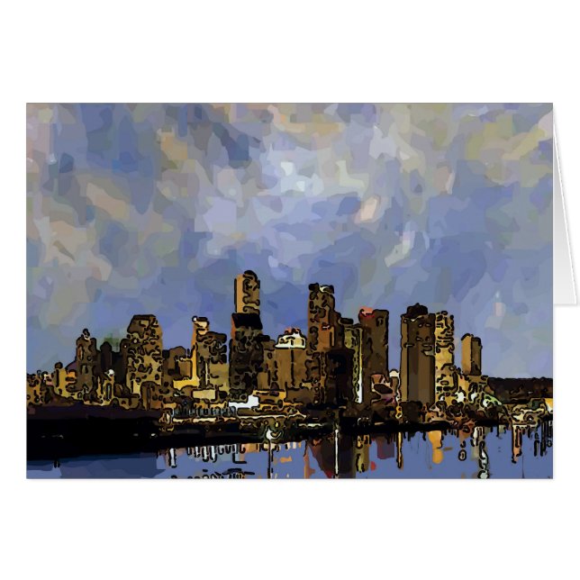 Abstrakt New Orleans Sunset Text hinzufügen (Vorderseite (Horizontal))