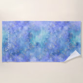 Abstrakt Night Sky Galaxy Aquamarin Lila Blue Strandtuch (Vorderseite)