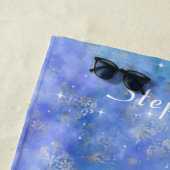 Abstrakt Night Sky Galaxy Aquamarin Lila Blue Strandtuch (Beispiel)