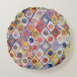 Abstrakt No 4 Spiel wie Kinder Malerei Rundes Kissen