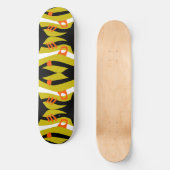 Abstrakt Noahs Ark Black Olive Orange White Skateboard (Vorderseite)