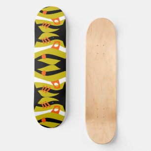 Abstrakt Noahs Ark Black Olive Orange White Skateboard