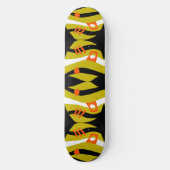 Abstrakt Noahs Ark Black Olive Orange White Skateboard (Vorderseite)