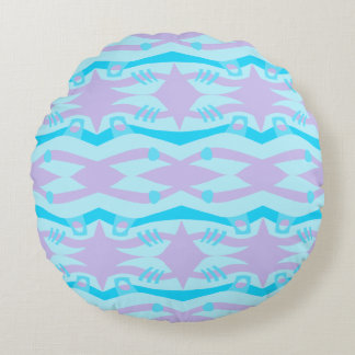 Abstrakt Noahs Ark Blue Lilac Rundes Kissen