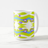 Abstrakt Noahs Ark Green Lila Blue Kaffeetasse (VorderseiteRechts)
