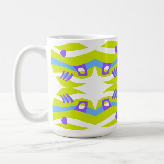 Abstrakt Noahs Ark Green Lila Blue Kaffeetasse (Links)