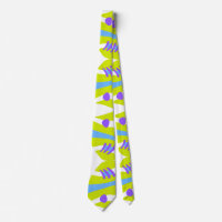 Abstrakt Noahs Ark Green Lila Blue Neck Tie