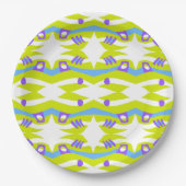 Abstrakt Noahs Ark Green Lila Blue Pappteller (Vorderseite)