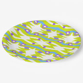 Abstrakt Noahs Ark Green Lila Blue Pappteller (Schrägansicht)