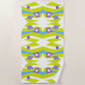 Abstrakt Noahs Ark Green Lila Blue Strandtuch (Vorderseite)