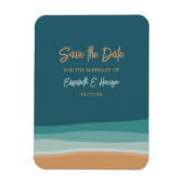 Abstrakt Ocean Beach Hochzeit Save the Date Magnet (Vertikal)