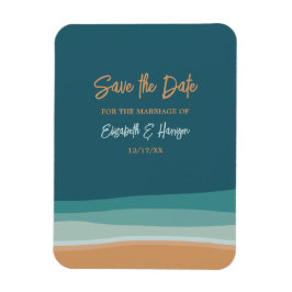 Abstrakt Ocean Beach Hochzeit Save the Date Magnet